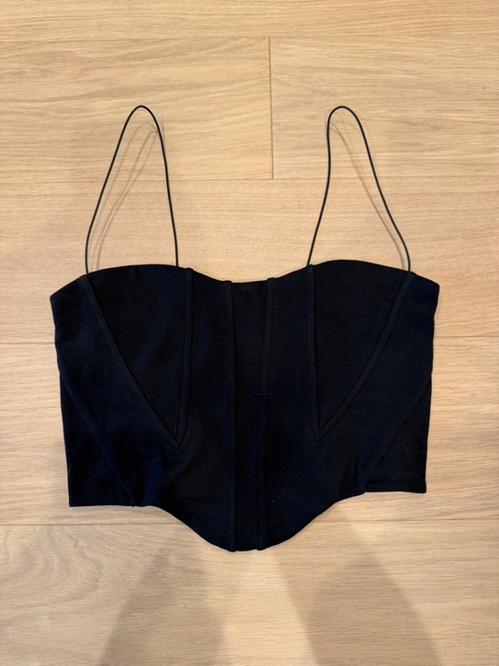 Joah Brown Tops - Joah Brown Black Structured Corset Crop Top